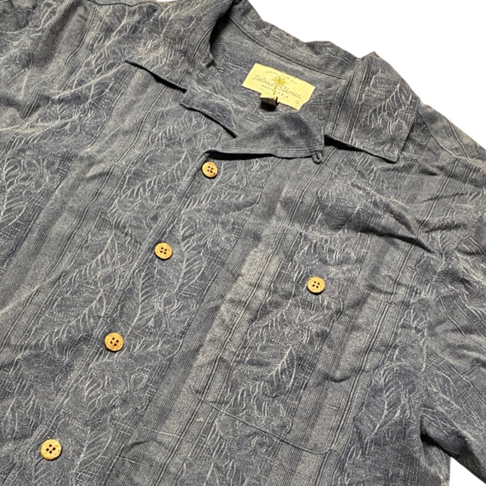 ISLAND SHORES MEN'S WASHABLE 100% SILK TROPICAL LEAVES SIZE M